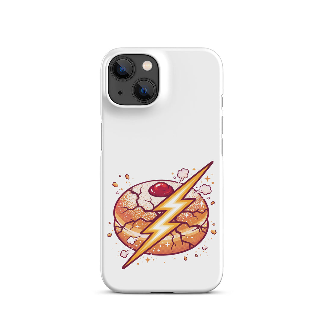 Sufganiyah Lightning Jewish pride snap phone case for iPhone 14, matte finish - front view