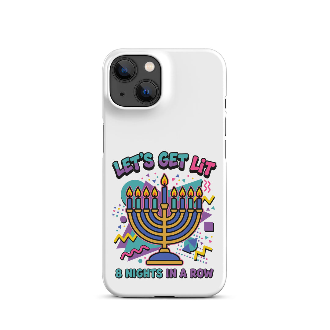 Lets Get Lit 90s Jewish pride snap phone case for iPhone 14, matte finish - front view