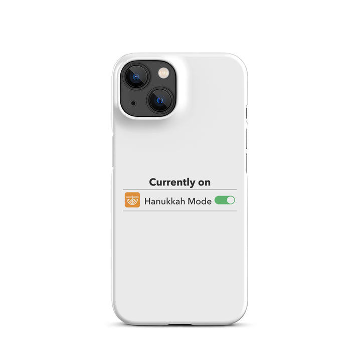 Hanukkah Mode Jewish pride snap phone case for iPhone 14, matte finish - front view