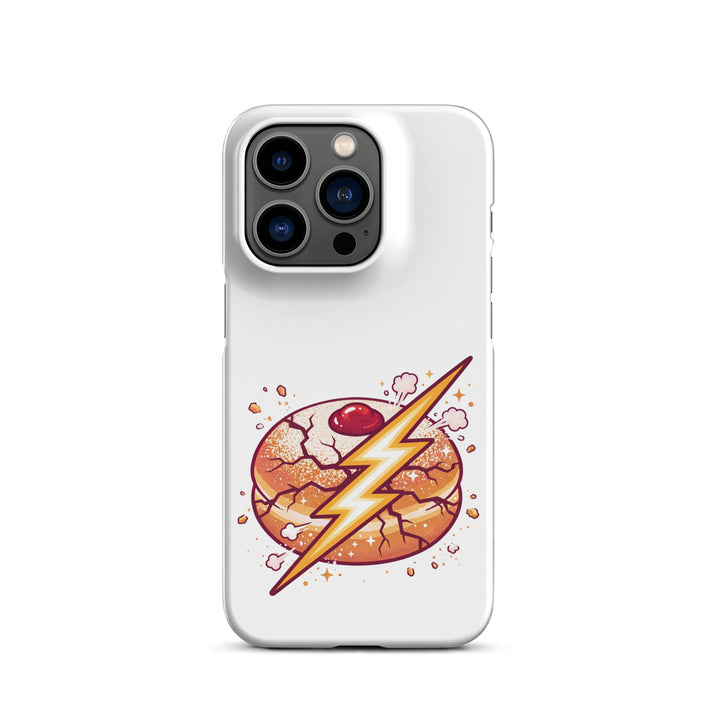 Sufganiyah Lightning Jewish pride snap phone case for iPhone 14 Pro, matte finish - front view