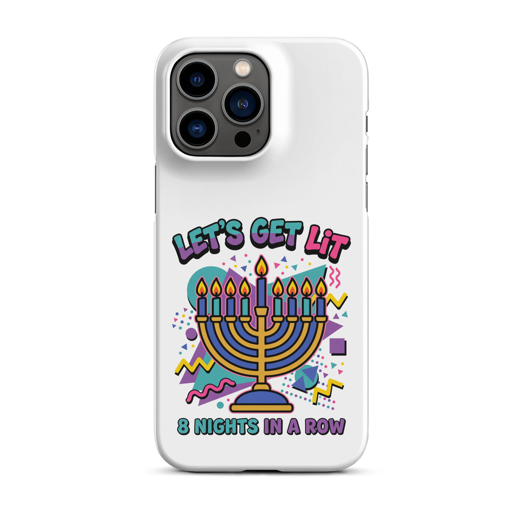 Lets Get Lit 90s Jewish pride snap phone case for iPhone 14 Pro Max, matte finish - front view
