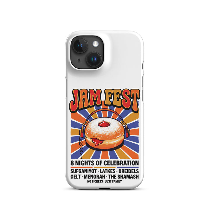 Jam Fest 8 Nights Jewish pride snap phone case for iPhone 15, matte finish - front view