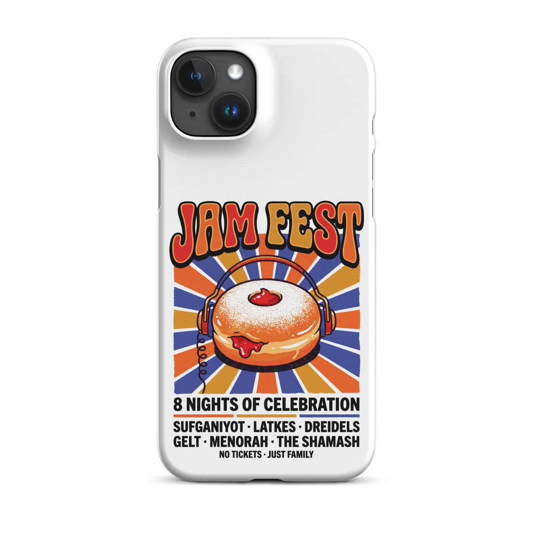 Jam Fest 8 Nights Jewish pride snap phone case for iPhone 15 Plus, matte finish - front view