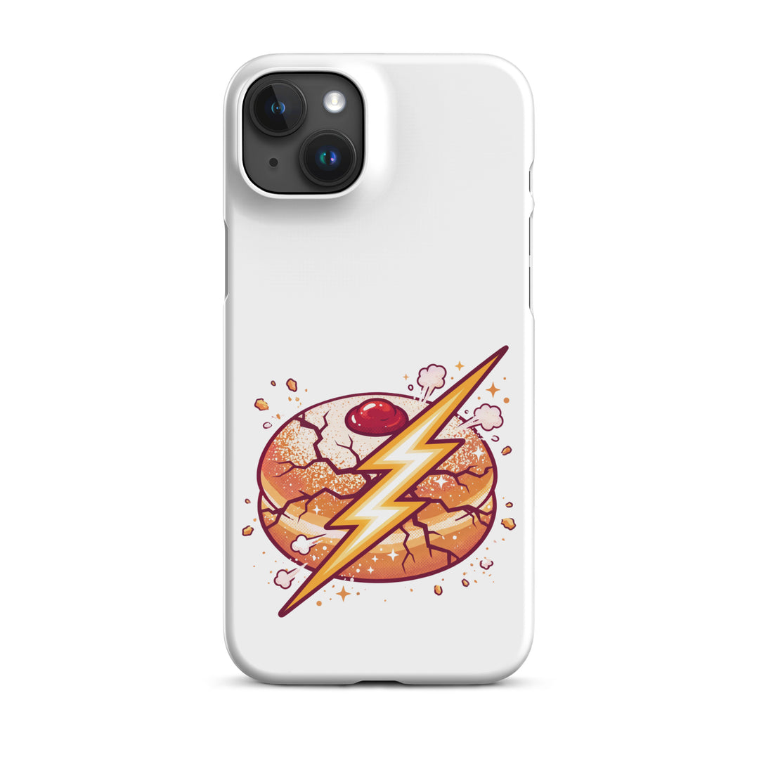 Sufganiyah Lightning Jewish pride snap phone case for iPhone 15 Plus, matte finish - front view