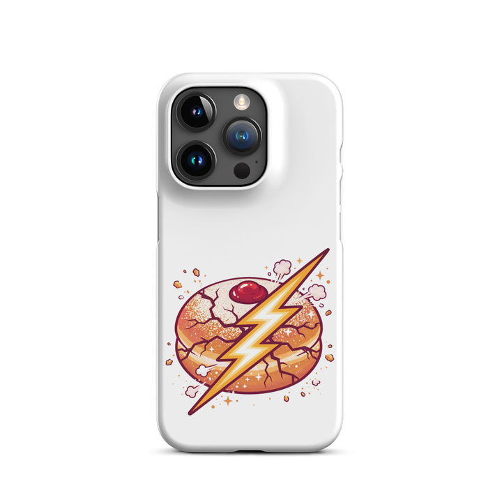 Sufganiyah Lightning Jewish pride snap phone case for iPhone 15 Pro, matte finish - front view