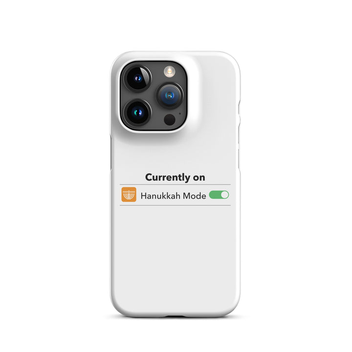 Hanukkah Mode Jewish pride snap phone case for iPhone 15 Pro, matte finish - front view