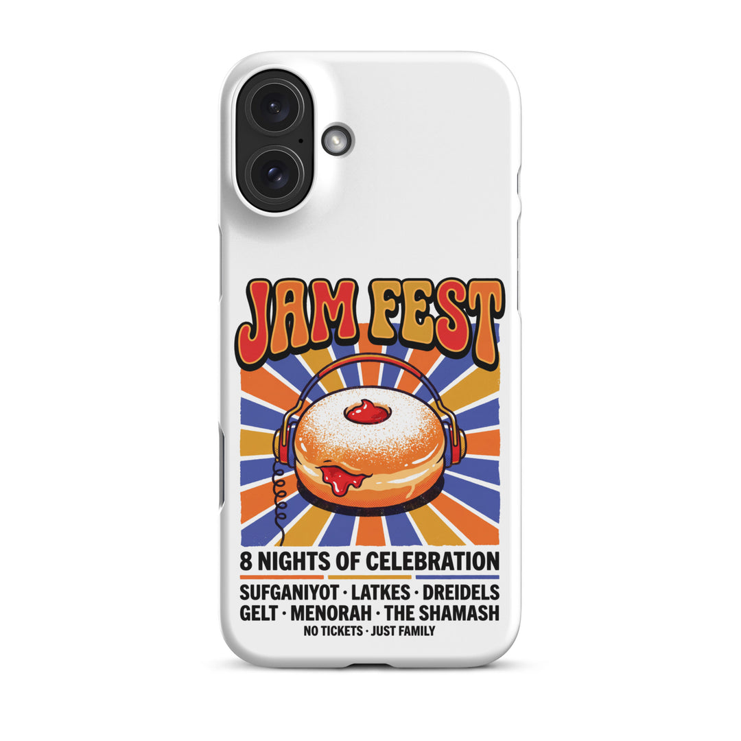 Jam Fest 8 Nights Jewish pride snap phone case for iPhone 16 Plus, matte finish - front view