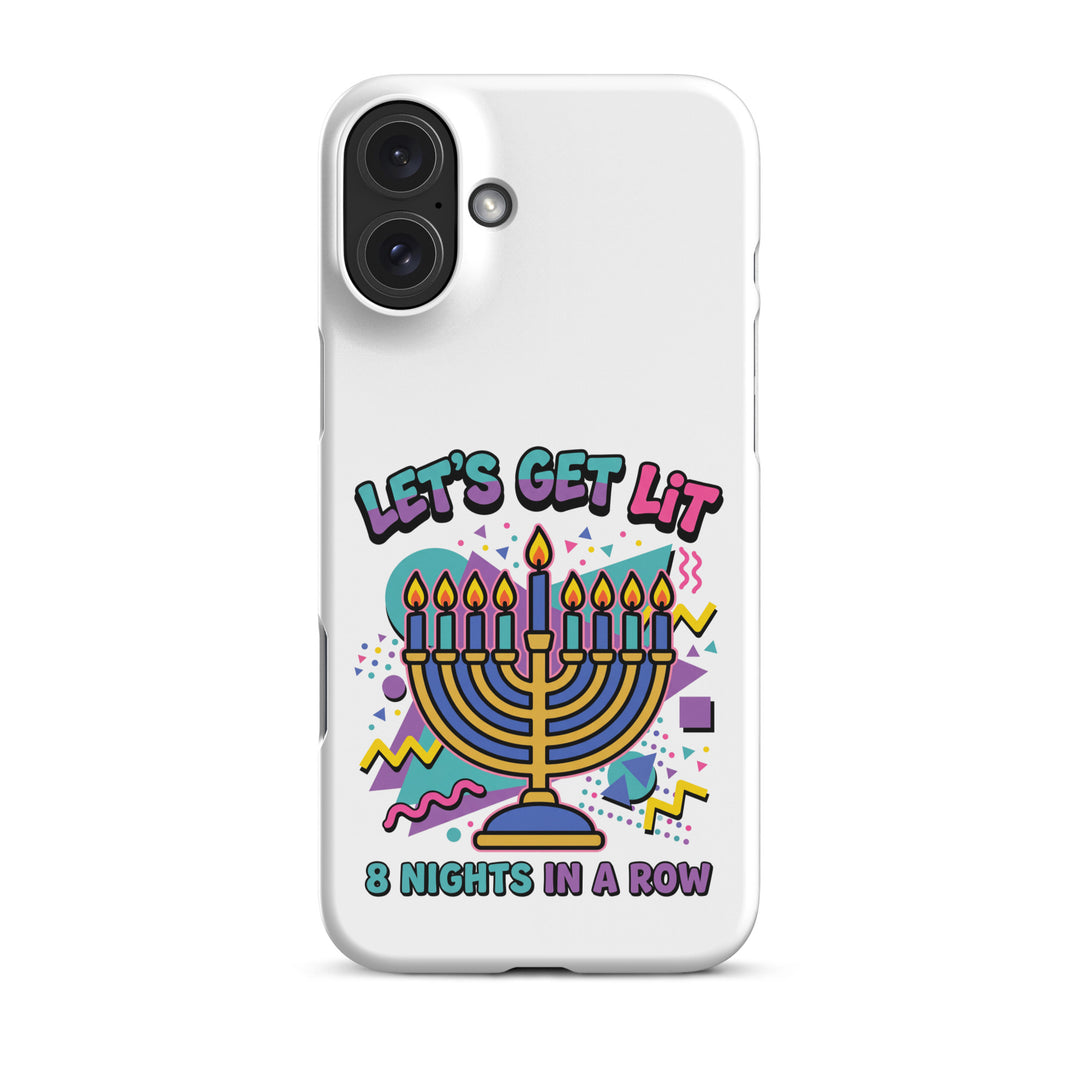 Lets Get Lit 90s Jewish pride snap phone case for iPhone 16 Plus, matte finish - front view