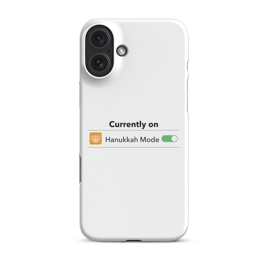 Hanukkah Mode Jewish pride snap phone case for iPhone 16 Plus, matte finish - front view