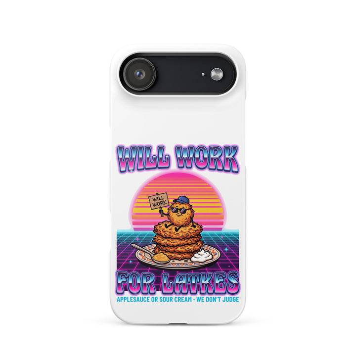 Will Work for Latkes 80s Jewish pride snap phone case for iPhone 17 Air, matte finish - front view