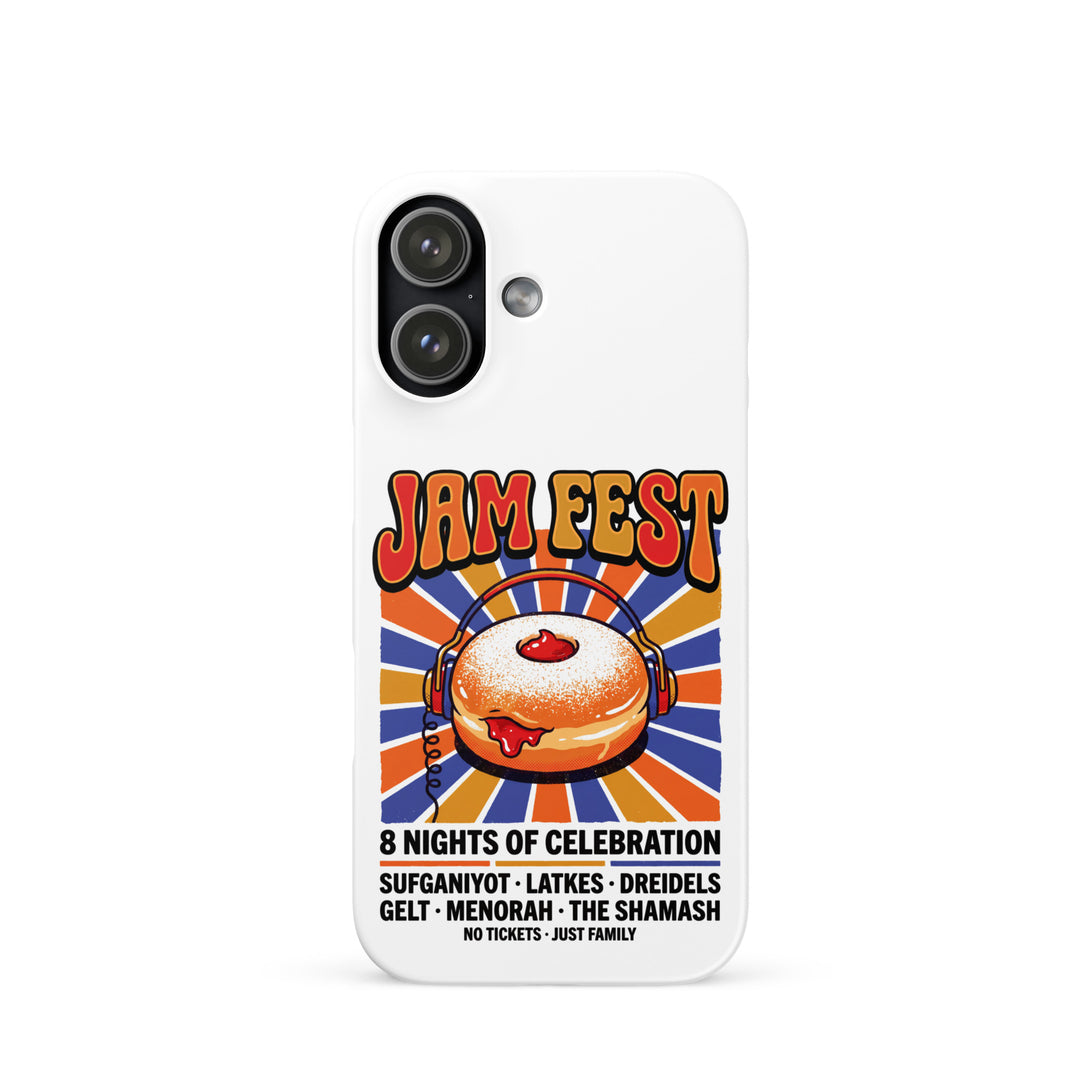 Jam Fest 8 Nights Jewish pride snap phone case for iPhone 17, matte finish - front view