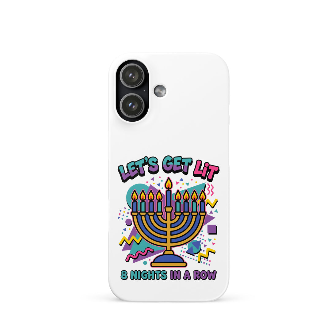 Lets Get Lit 90s Jewish pride snap phone case for iPhone 17, matte finish - front view