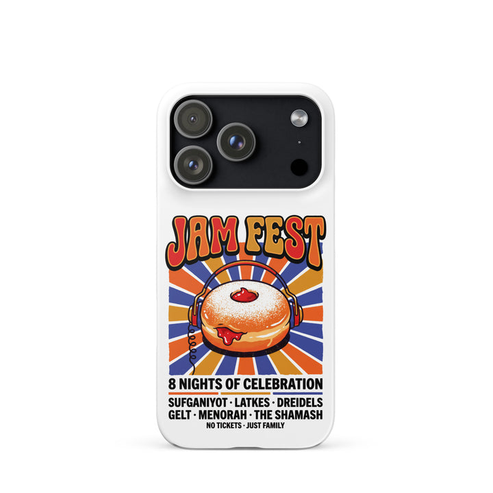 Jam Fest 8 Nights Jewish pride snap phone case for iPhone 17 Pro, matte finish - front view