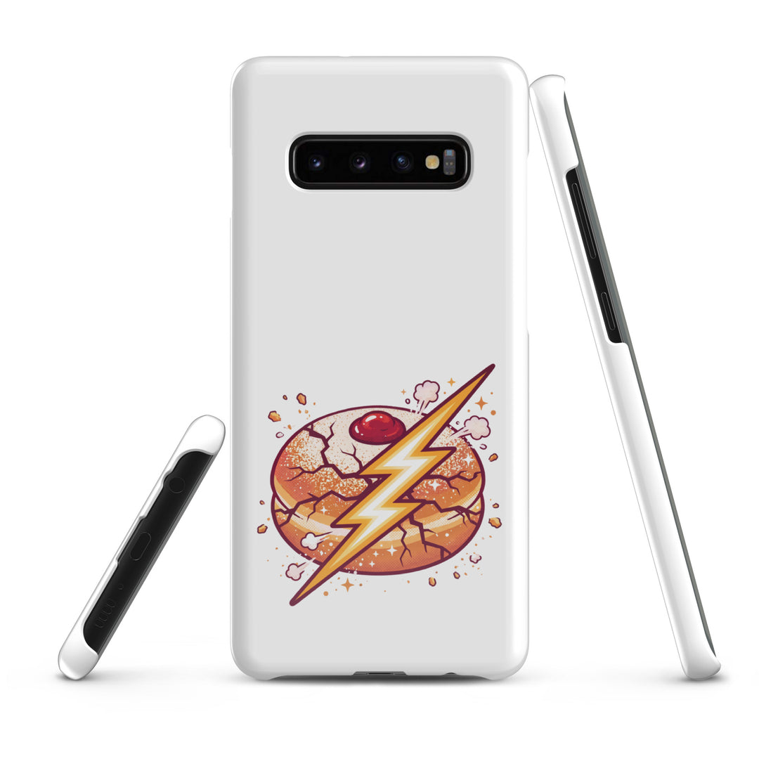 Sufganiyah Lightning Jewish pride snap phone case for Samsung Galaxy S10 Plus, glossy finish - front view