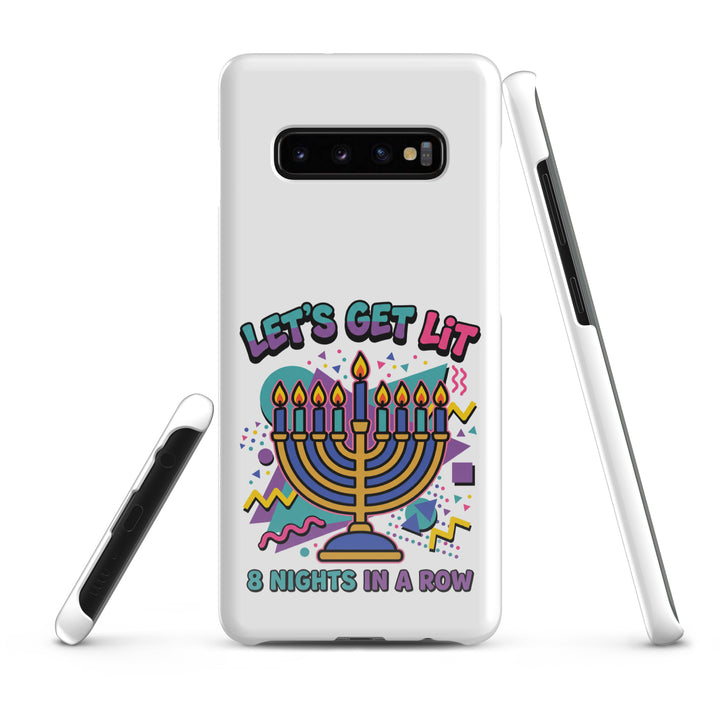 Lets Get Lit 90s Jewish pride snap phone case for Samsung Galaxy S10 Plus, glossy finish - front view