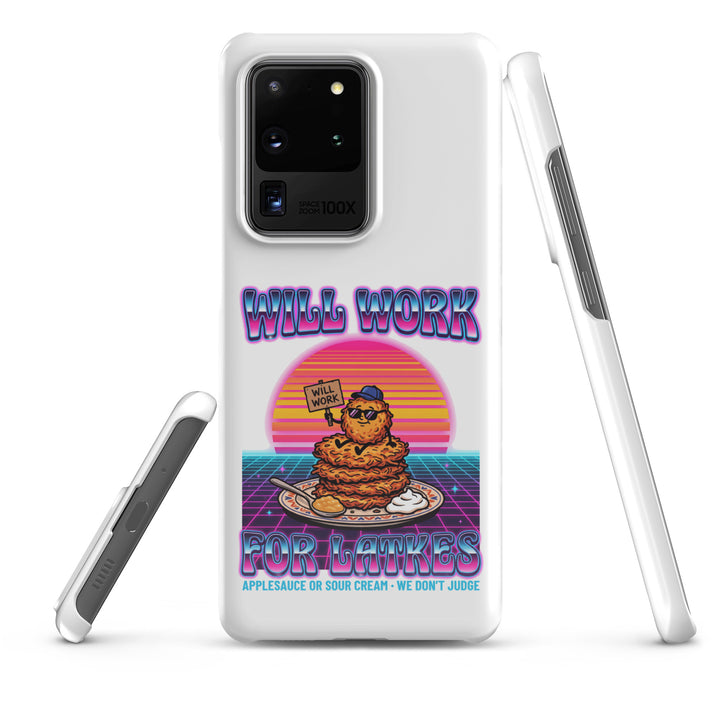 Will Work for Latkes 80s Jewish pride snap phone case for Samsung Galaxy S20 Ultra, glossy finish - front view
