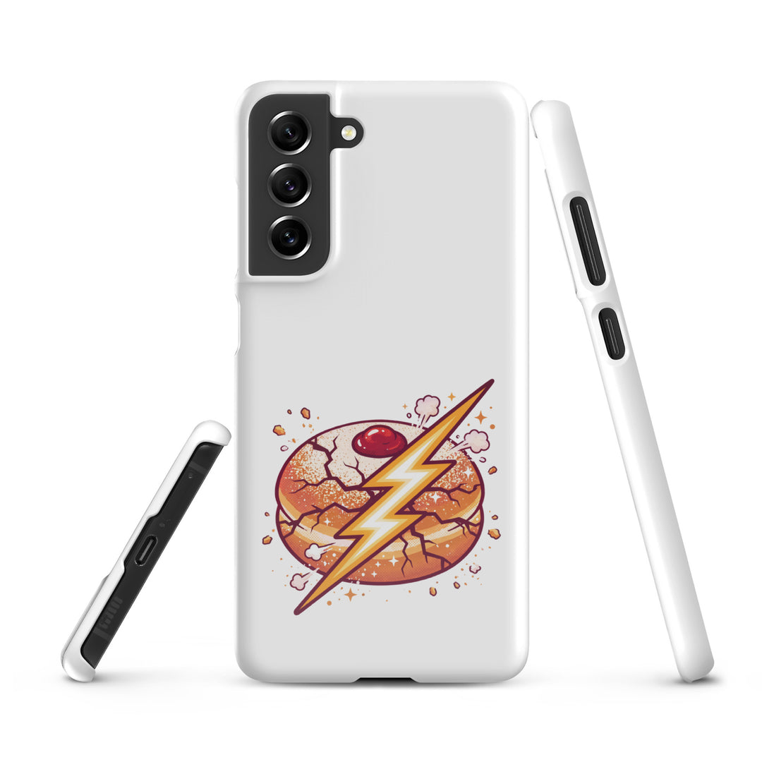 Sufganiyah Lightning Jewish pride snap phone case for Samsung Galaxy S21 Fe, glossy finish - front view