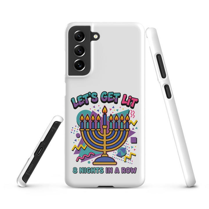 Lets Get Lit 90s Jewish pride snap phone case for Samsung Galaxy S21 Fe, glossy finish - front view