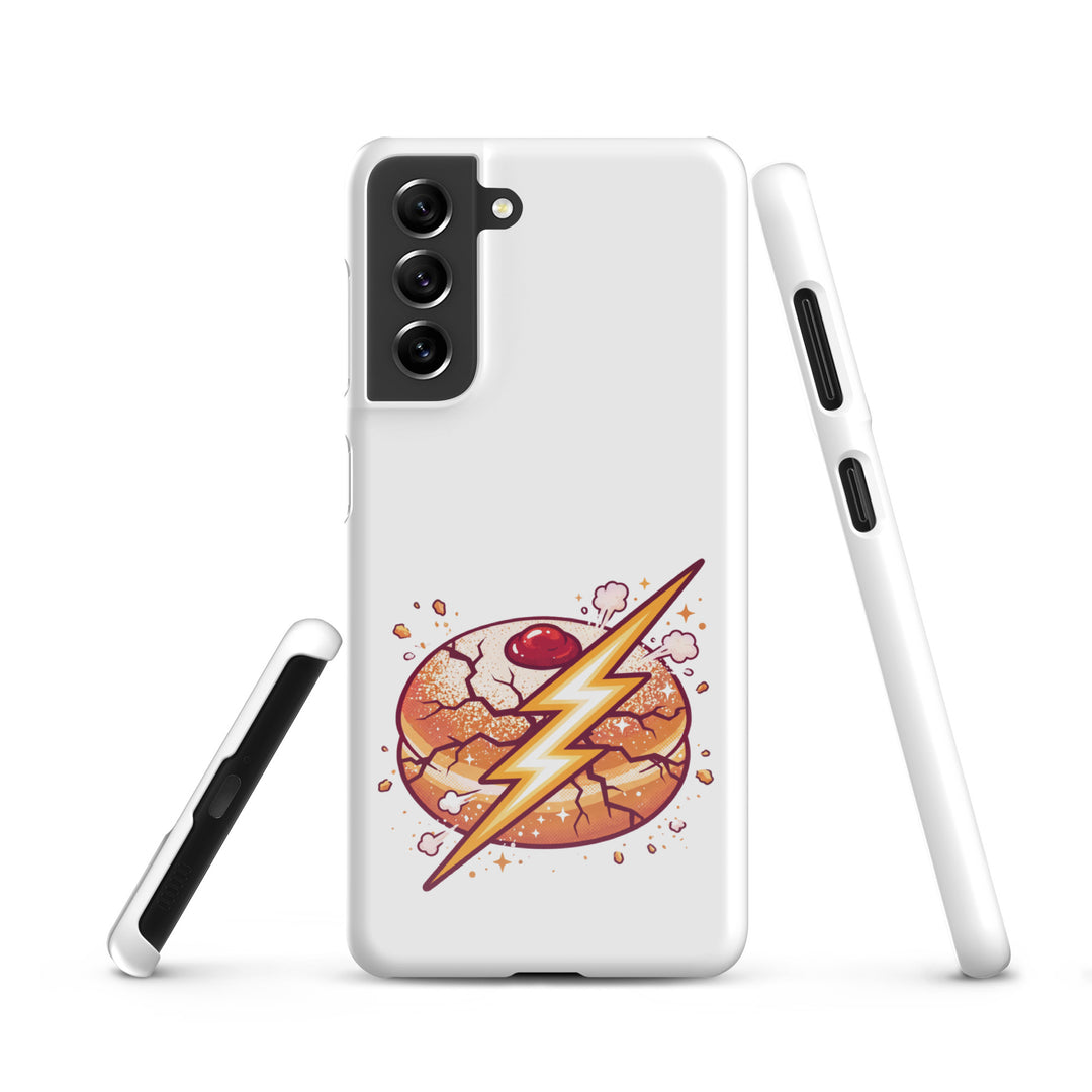 Sufganiyah Lightning Jewish pride snap phone case for Samsung Galaxy S21, glossy finish - front view