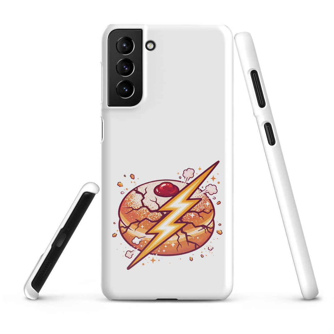 Sufganiyah Lightning Jewish pride snap phone case for Samsung Galaxy S21 Plus, glossy finish - front view