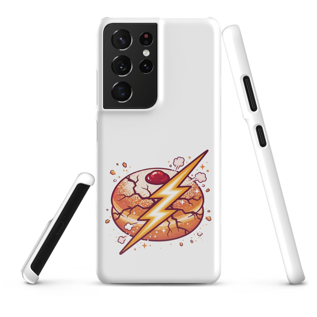 Sufganiyah Lightning Jewish pride snap phone case for Samsung Galaxy S21 Ultra, glossy finish - front view
