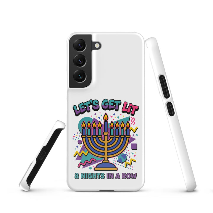 Lets Get Lit 90s Jewish pride snap phone case for Samsung Galaxy S22, glossy finish - front view