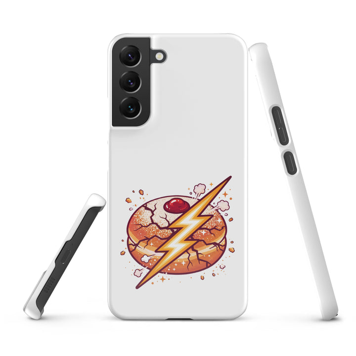Sufganiyah Lightning Jewish pride snap phone case for Samsung Galaxy S22 Plus, glossy finish - front view
