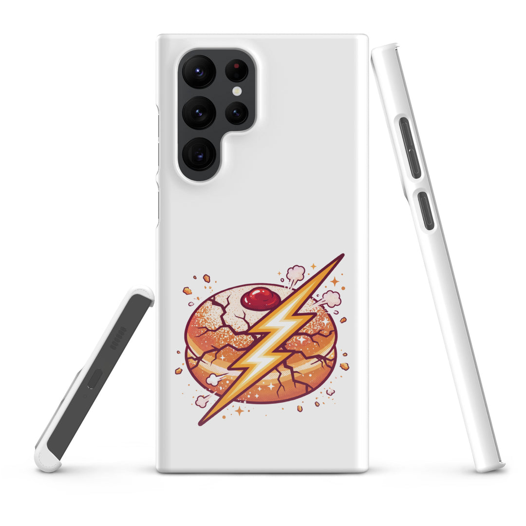 Sufganiyah Lightning Jewish pride snap phone case for Samsung Galaxy S22 Ultra, glossy finish - front view