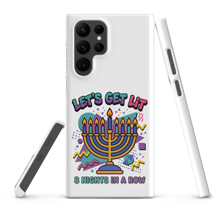 Lets Get Lit 90s Jewish pride snap phone case for Samsung Galaxy S22 Ultra, glossy finish - front view