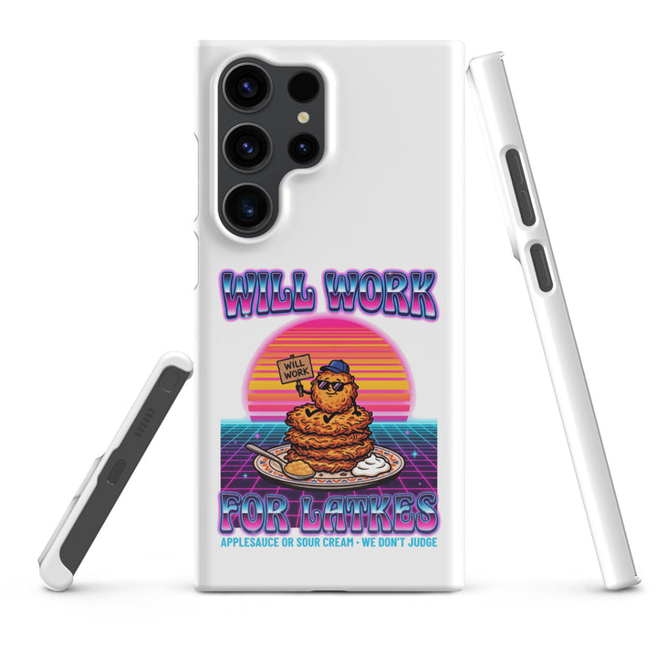 Will Work for Latkes 80s Jewish pride snap phone case for Samsung Galaxy S23 Ultra, glossy finish - front view