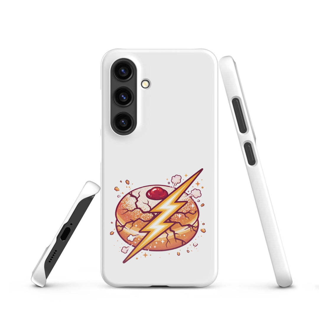 Sufganiyah Lightning Jewish pride snap phone case for Samsung Galaxy S24, glossy finish - front view