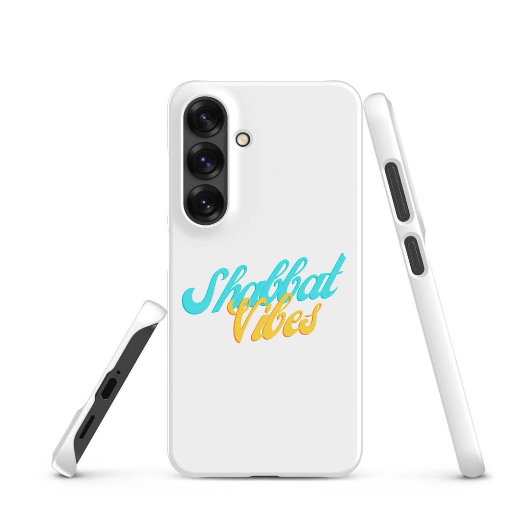 Shabbat Vibes Jewish pride snap phone case for Samsung Galaxy S25, glossy finish - front view