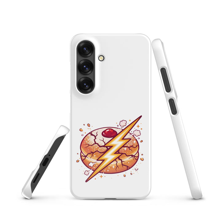 Sufganiyah Lightning Jewish pride snap phone case for Samsung Galaxy S25, glossy finish - front view