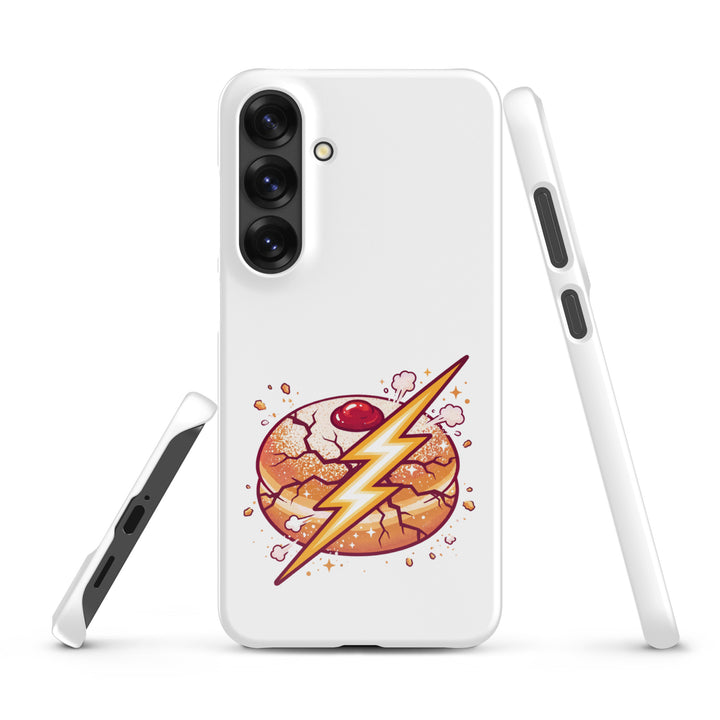 Sufganiyah Lightning Jewish pride snap phone case for Samsung Galaxy S25 Plus, glossy finish - front view