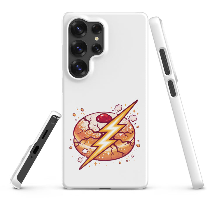 Sufganiyah Lightning Jewish pride snap phone case for Samsung Galaxy S25 Ultra, glossy finish - front view