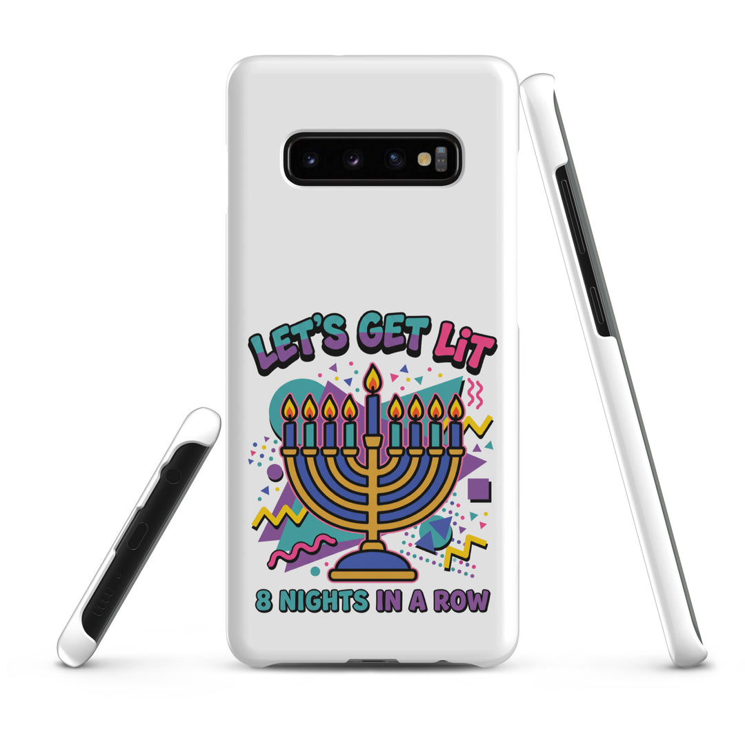 Lets Get Lit 90s Jewish pride snap phone case for Samsung Galaxy S10 Plus, matte finish - front view