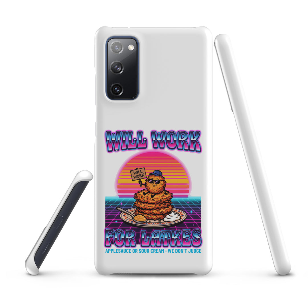 Will Work for Latkes 80s Jewish pride snap phone case for Samsung Galaxy S20 Fe, matte finish - front view