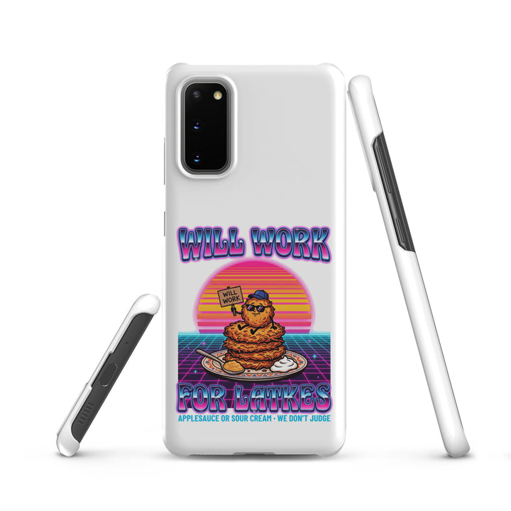 Will Work for Latkes 80s Jewish pride snap phone case for Samsung Galaxy S20, matte finish - front view