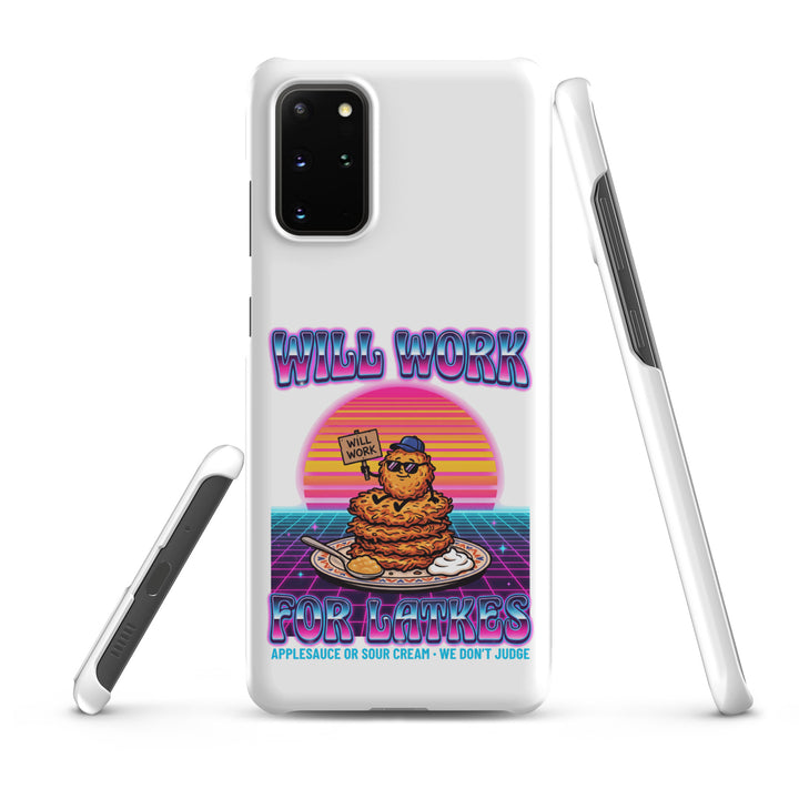 Will Work for Latkes 80s Jewish pride snap phone case for Samsung Galaxy S20 Plus, matte finish - front view