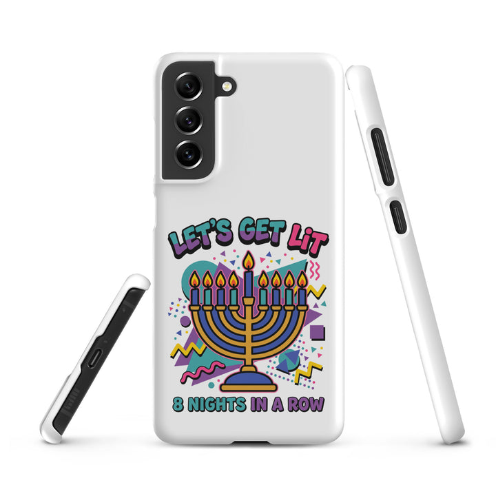 Lets Get Lit 90s Jewish pride snap phone case for Samsung Galaxy S21 Fe, matte finish - front view