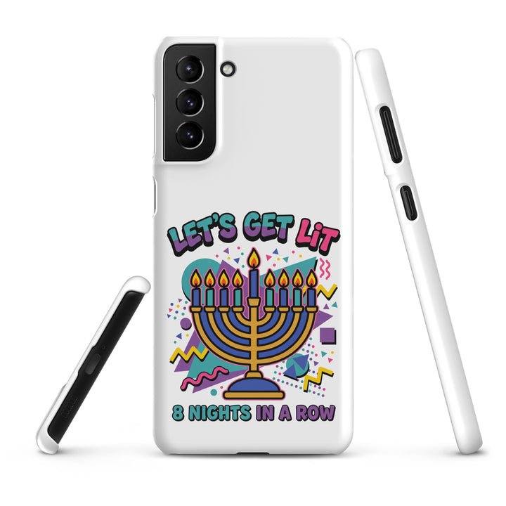Lets Get Lit 90s Jewish pride snap phone case for Samsung Galaxy S21 Plus, matte finish - front view