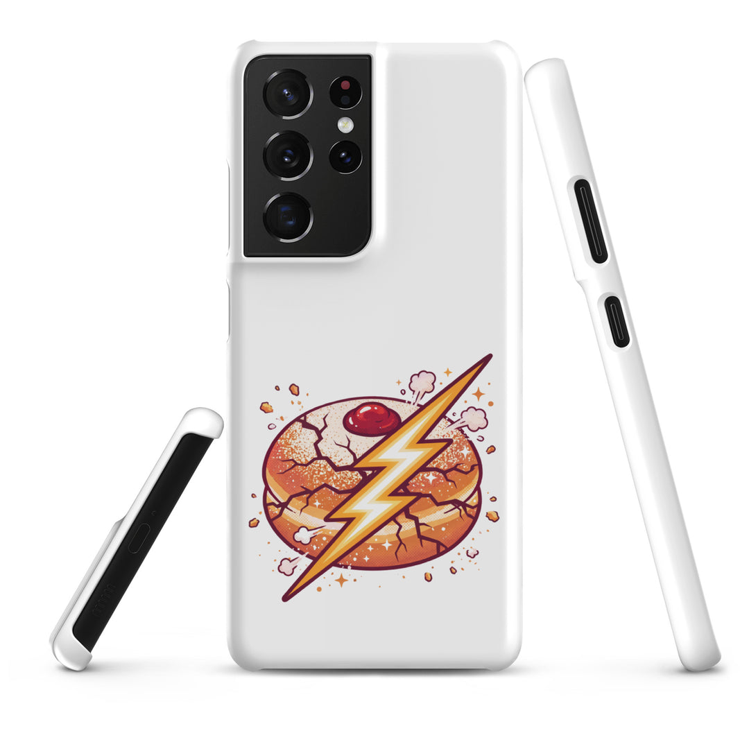 Sufganiyah Lightning Jewish pride snap phone case for Samsung Galaxy S21 Ultra, matte finish - front view