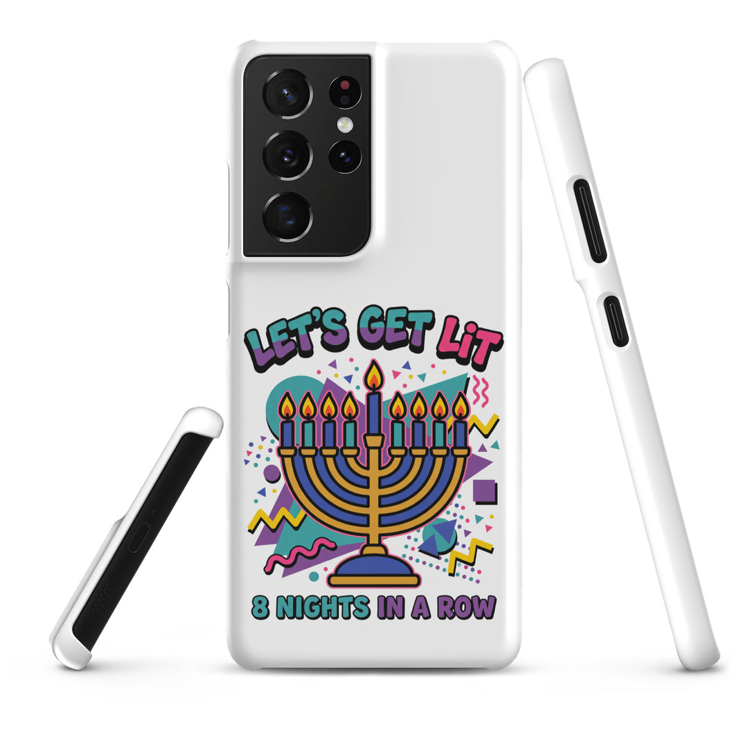 Lets Get Lit 90s Jewish pride snap phone case for Samsung Galaxy S21 Ultra, matte finish - front view