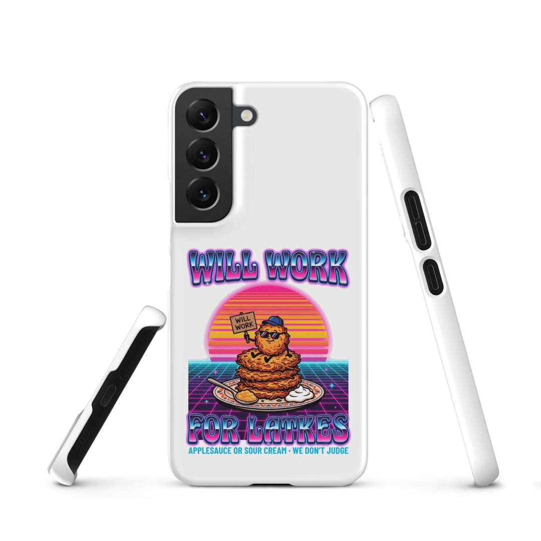 Will Work for Latkes 80s Jewish pride snap phone case for Samsung Galaxy S22, matte finish - front view