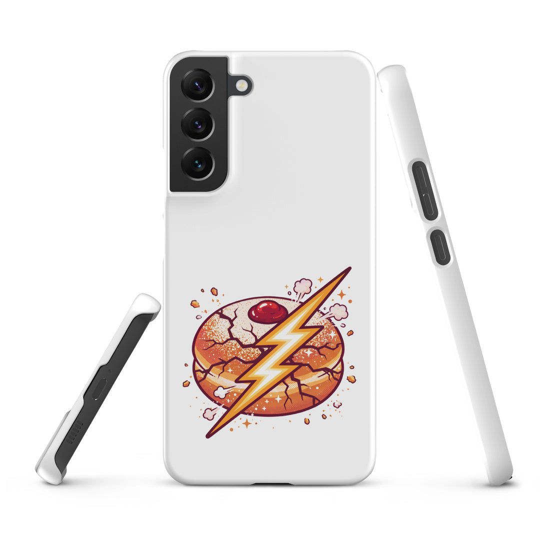 Sufganiyah Lightning Jewish pride snap phone case for Samsung Galaxy S22 Plus, matte finish - front view