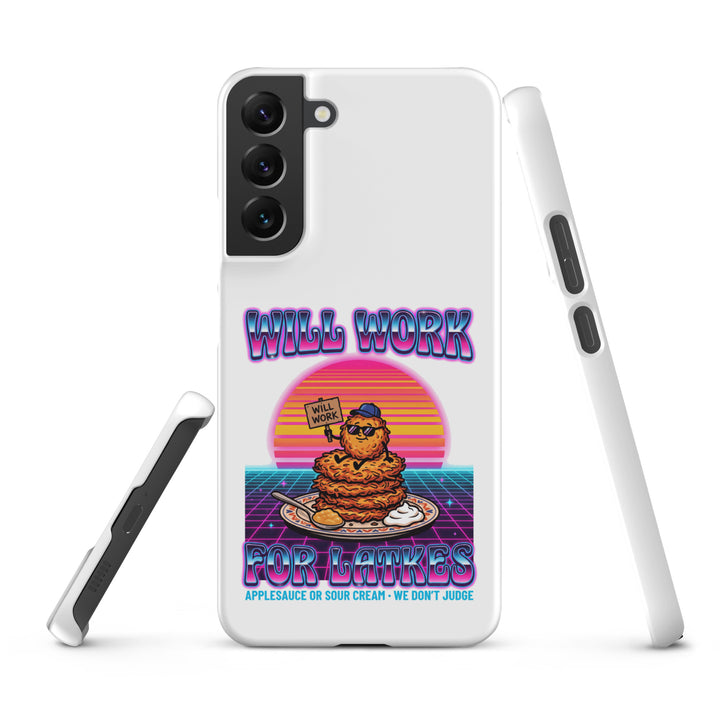 Will Work for Latkes 80s Jewish pride snap phone case for Samsung Galaxy S22 Plus, matte finish - front view