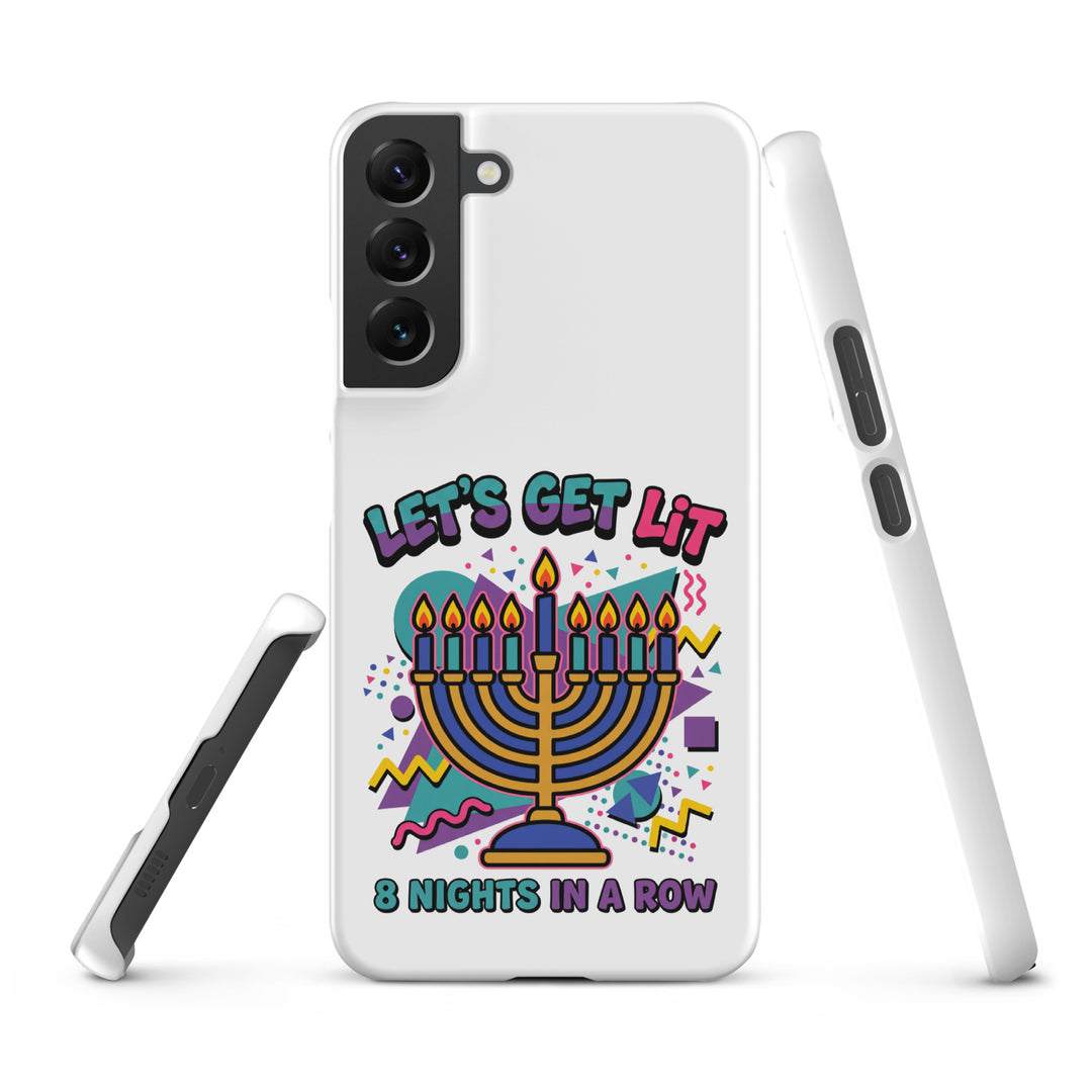 Lets Get Lit 90s Jewish pride snap phone case for Samsung Galaxy S22 Plus, matte finish - front view