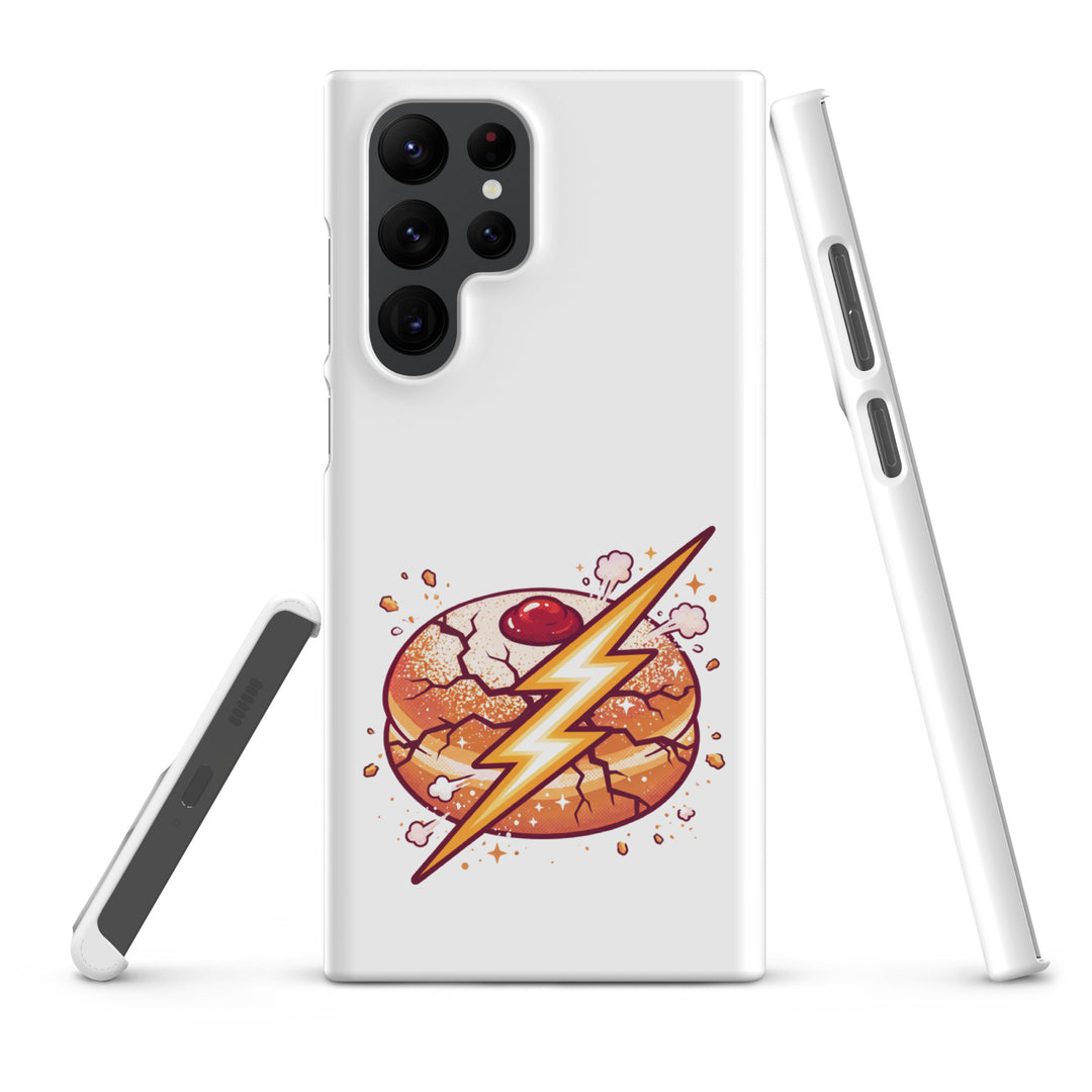 Sufganiyah Lightning Jewish pride snap phone case for Samsung Galaxy S22 Ultra, matte finish - front view