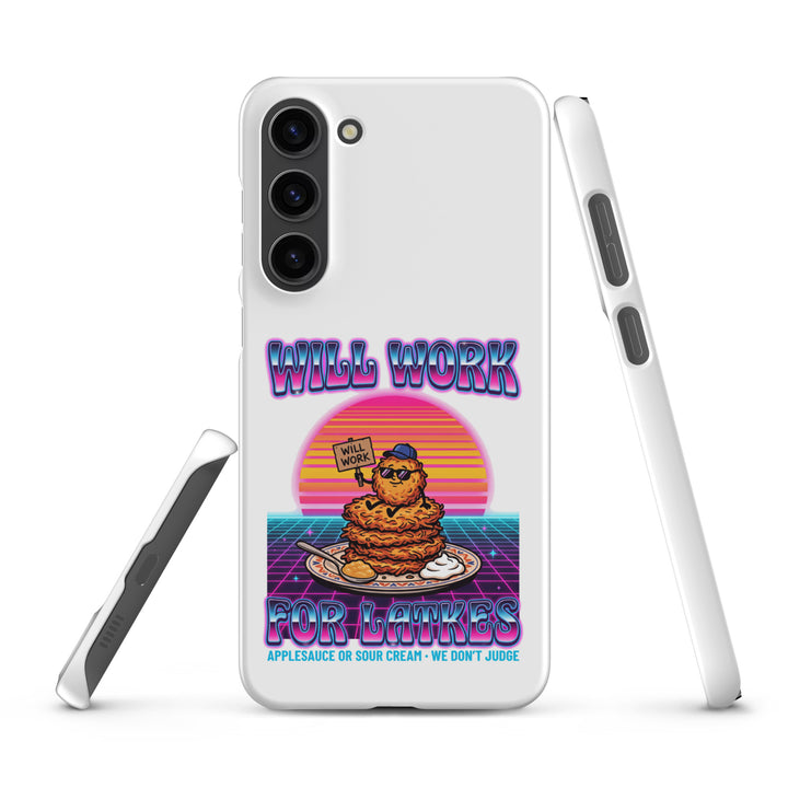 Will Work for Latkes 80s Jewish pride snap phone case for Samsung Galaxy S23 Plus, matte finish - front view