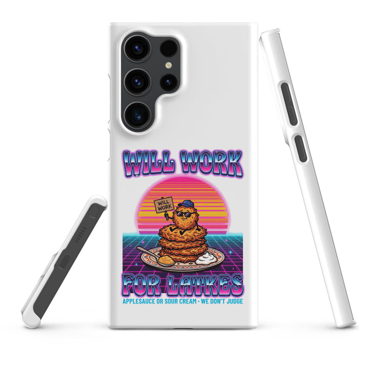 Will Work for Latkes 80s Jewish pride snap phone case for Samsung Galaxy S23 Ultra, matte finish - front view